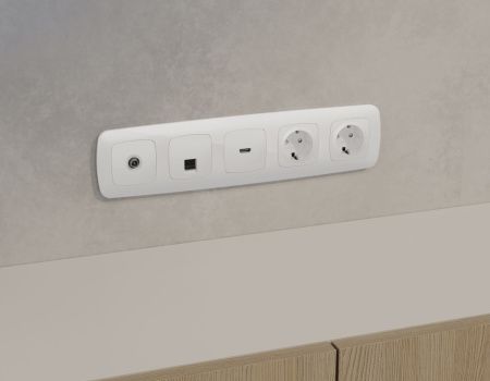 Комплект механизма компьютерной розетки Ambrella Volt MO112005