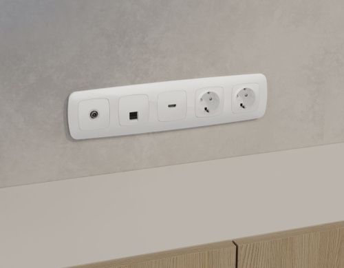 Комплект механизма компьютерной розетки Ambrella Volt MO112005 - фото 2