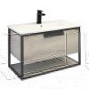 Тумба с раковиной Comforty Бонн 00-00011781CF 90х50 подвесная цвет серый
