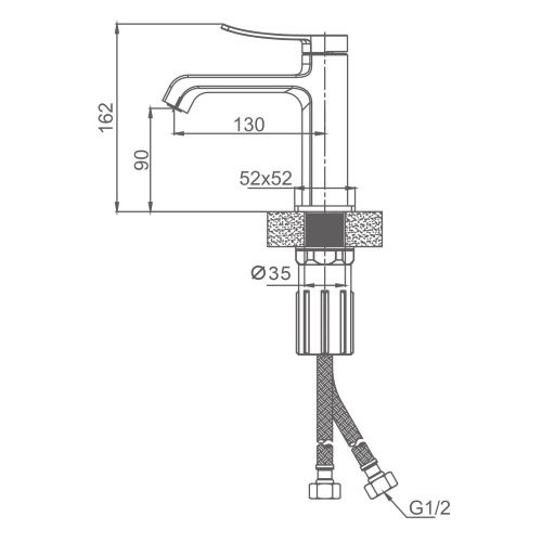 Смеситель Splenka S31 S31.10.09 на раковину серый - фото 3
