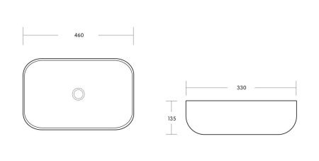 Раковина из сантехнического фарфора Milleau BOUTIQUE MU0078B-GBG 50х30 накладная цвет черный/золото без отверстий под смеситель