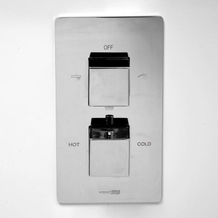 Смеситель для ванны и душа Wasserkraft Alme 1500 1544 Thermo встраиваемый в стену хром с термостатом