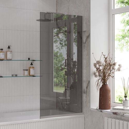 Душевая шторка Reflexion Fix RX14070TСR-12 70x140 стекло тонированое профиль хром ориентация универсальная - фото 2