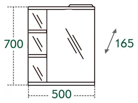 Зеркало-шкаф СанТа Ника 101085 50х70 подвесной цвет белый