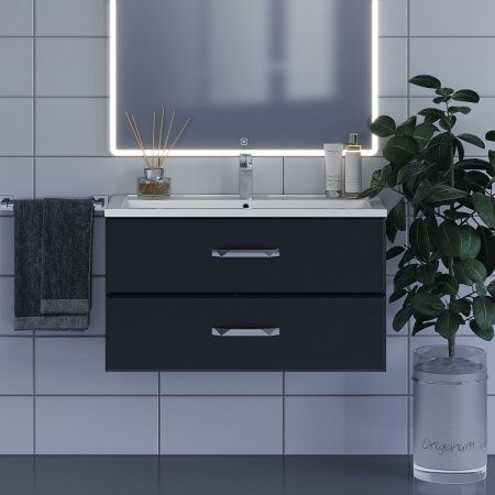Тумба с раковиной Uperwood Foster 291020537 90х50 цвет черный