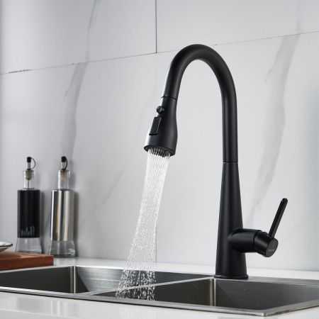 Смеситель для кухни Shevanik S363H на мойку черный