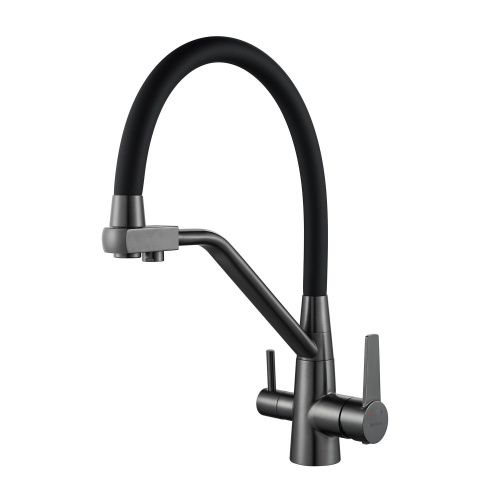 Смеситель для кухни Shevanik S968T на мойку оружейная сталь - фото 2