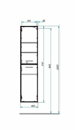 Шкаф-пенал Эстет Vegas ФР-00003493 40х32х175 подвесной цвет белый - фото 4