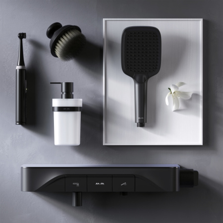 Смеситель для ванны и душа Am.Pm Func F8F10522 настенный черный без термостата