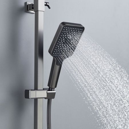 Душевая стойка Shevanik S4636T настенная цвет оружейная сталь