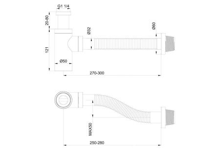 Сифон для раковины Wonzon & Woghand WW-88SS101-BG золото