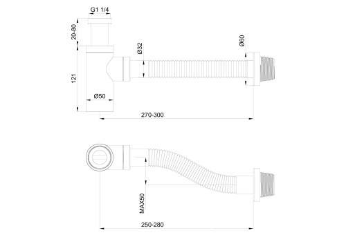 Сифон для раковины Wonzon & Woghand WW-88SS101-CR - фото 2