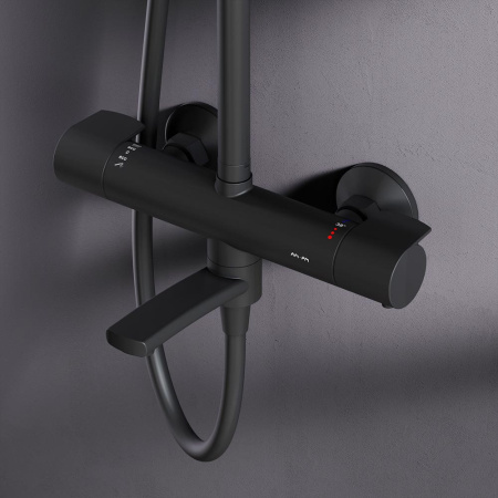 Душевая стойка Am.Pm X-Joy F0785A522 настенная цвет черный с термостатом