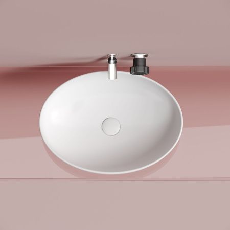 Раковина из сантехнического фарфора Ceramica Nova ELEMENT CN6056MW 50х40 накладная цвет белый без отверстий под смеситель