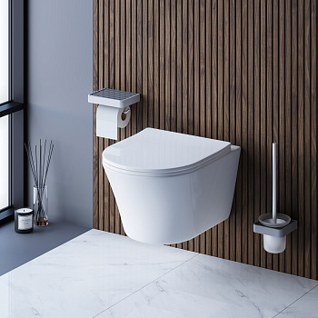 Унитаз подвесной Damixa Skyline DX35C1700SC белый с сиденьем микролифт безободковый каскадный смыв