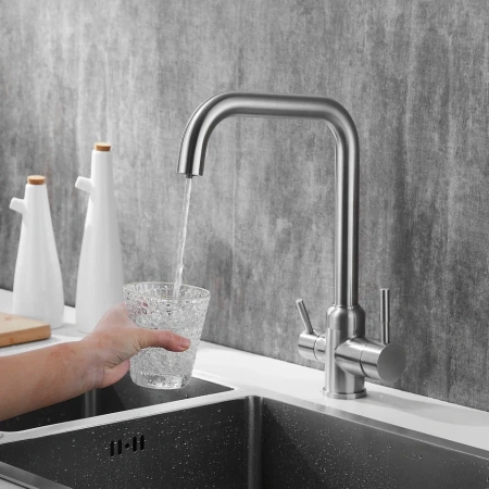 Смеситель для кухни Shevanik S268B на мойку сатин