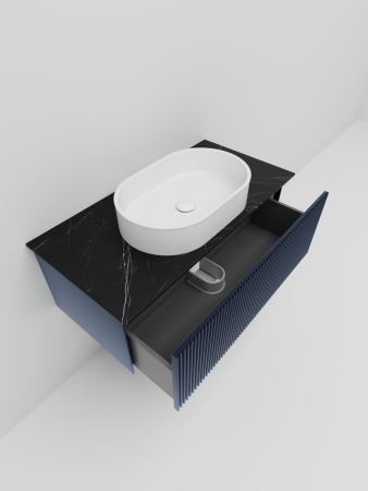 Тумба со столешницей La Fenice TERRA NFNC-01-TER-BG-80-3-GB 80х50 подвесная цвет синий