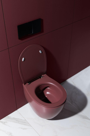 Чаша унитаза подвесная Allen Brau Fantasy 4.11004.BD цвет красный без сиденья безободковая каскадный смыв