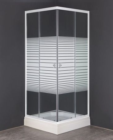 Душевой уголок Loranto CS-8024S 90х90 стекло с рисунком профиль белый без поддона
