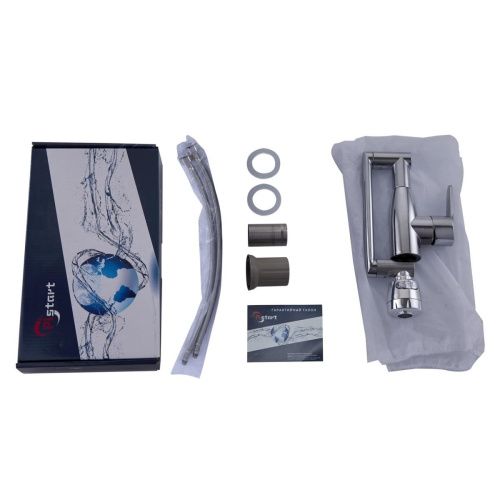 Смеситель для кухни Plstart PL4010 на мойку хром - фото 4