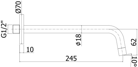 Излив Paffoni Light ZBOC046NO настенный черный