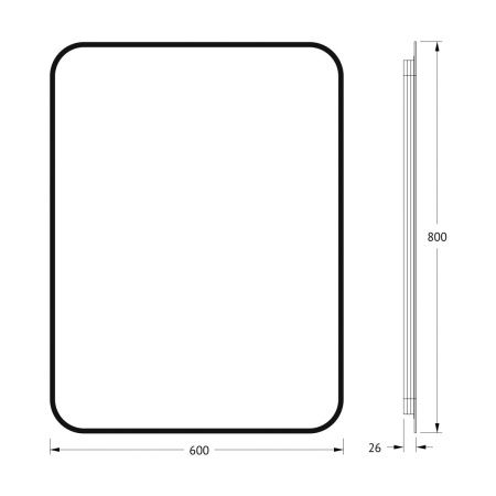 Зеркало с подсветкой Defesto AURA DF 2977 60х80 подвесное