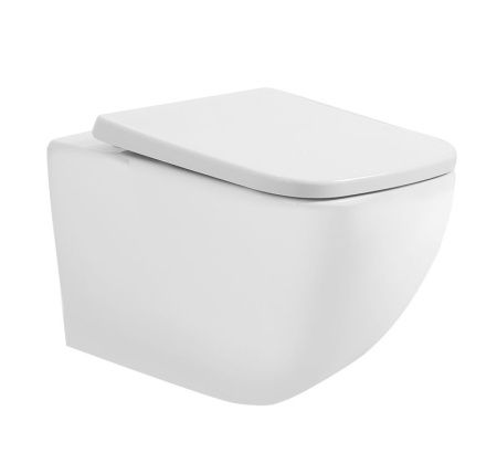 Унитаз подвесной Art&Max Maxima AM010CHR/AM2032SC белый с сиденьем микролифт каскадный смыв