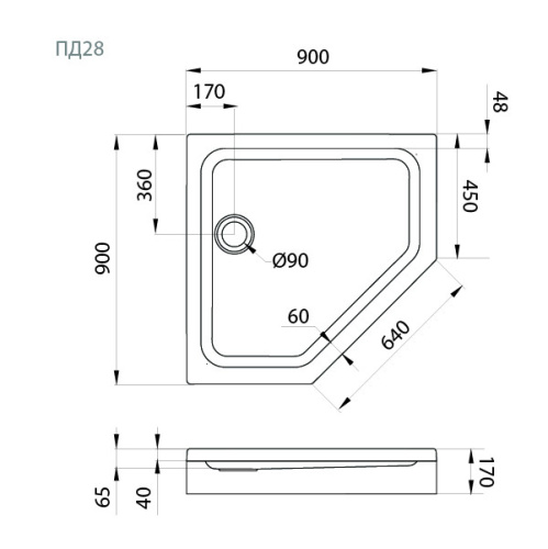 Душевой поддон Тритон Щ0000052850 90х90 акрил белый с каркасом - фото 5 Душевой поддон Тритон Щ0000052850 90х90 акрил белый с каркасом - фото 5