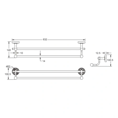 Полотенцедержатель Rose RG10Q RG1027Q