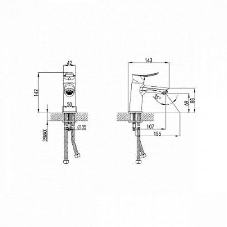 Смеситель Milardo Amplex AMPSB00M01 на раковину хром