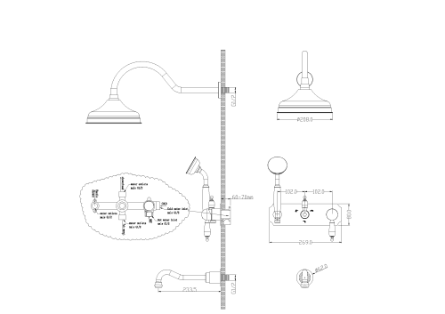 Смеситель Boheme Tradizionale Nero 258 встраиваемый золото - фото 2