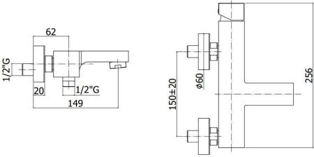Смеситель для ванны с душем Paffoni Elle EL022NO настенный черный