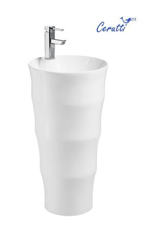 Раковина из сантехнического фарфора Cerutti SPA CT7833 40х40 напольная цвет белый 1 отверстие под смеситель