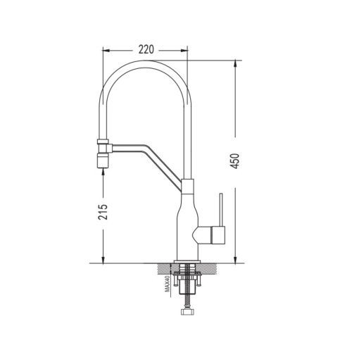Смеситель для кухни Shevanik S343G-1 на мойку золото - фото 3
