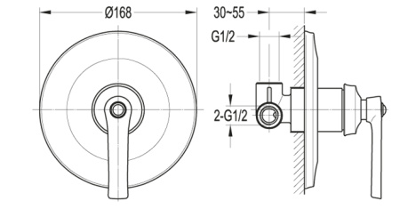 Смеситель Cezares LIBERTY LIBERTY-F-DIM-01 встраиваемый хром