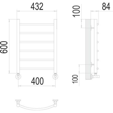 Полотенцесушитель водяной Terminus 4670078530202 45х60 хром