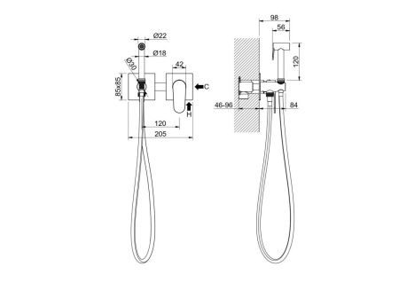 Гигиенический душ Aquatek Оберон AQ1220BG золото