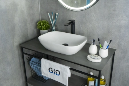 Раковина керамическая Gid Geométrico 51157 50х30 накладная цвет белый без отверстий под смеситель