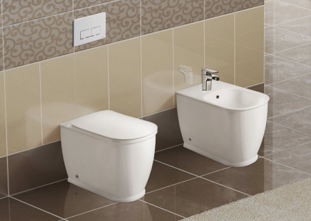 Унитаз приставной BelBagno PRADO BB10150CB/BB10150SC белый с сиденьем микролифт безободковый каскадный смыв
