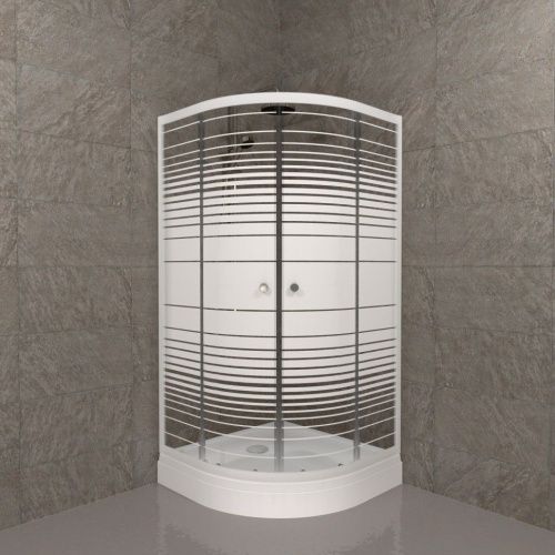 Душевой уголок Тритон Стандарт Щ0000061793 100х100 стекло с рисунком профиль белый с поддоном - фото 3