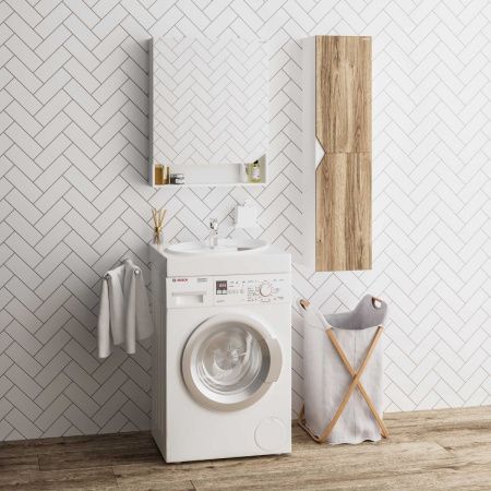 Раковина из искусственного камня Grossman Alvaro 1606001 60х60 подвесная цвет белый 1 отверстие под смеситель