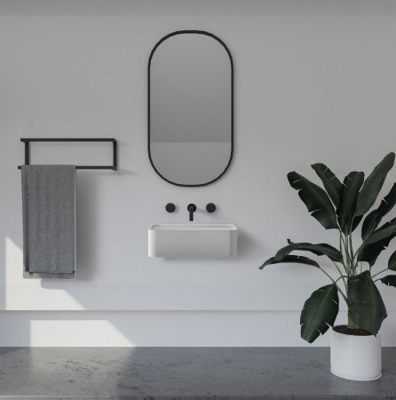 Раковина из искусственного камня Abber STEIN AS2626 50х40 подвесная цвет белый без отверстий под смеситель