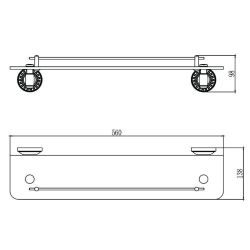 Полка в ванную комнату Savol S-606691H - фото 3
