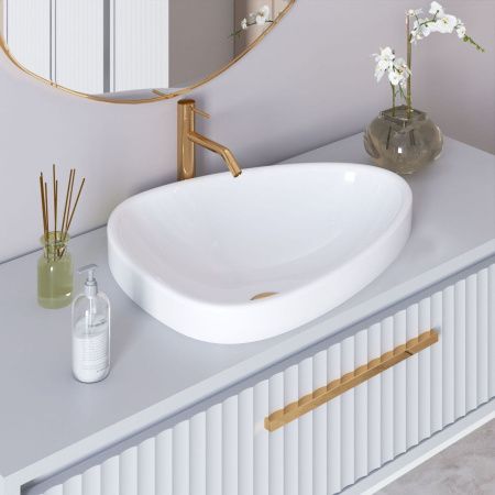 Раковина из сантехнического фарфора Ambassador Kingston 146T20002 60х40 накладная цвет белый без отверстий под смеситель