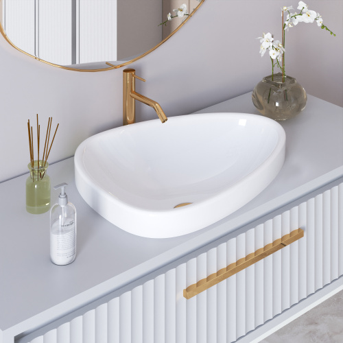 Раковина из сантехнического фарфора Ambassador Kingston 146T20002 58х44 накладная цвет белый глянцевый без отверстий под смеситель - фото 2