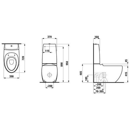 Чаша унитаза напольная Laufen Alessi One 8.2297.6.400.000.1 цвет белый без сиденья и без бачка душевой смыв