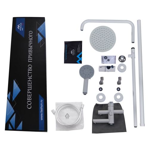 Душевая стойка Fashun A52401N-8A настенная цвет белый - фото 4