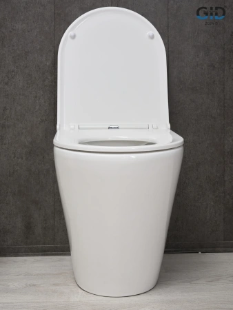 Унитаз приставной Gid Cortado 62211Y белый с сиденьем микролифт безободковый душевой смыв