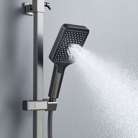 Душевая стойка Shevanik S4636T настенная цвет оружейная сталь