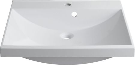 Раковина из искусственного камня Aquanet Нота 00281220 60х50 полувстраиваемая цвет белый 1 отверстие под смеситель